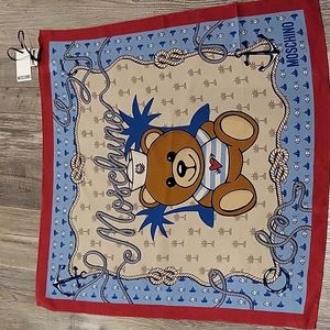 NWT 100% silk Moschino Sailor Teddy Bear Scarf